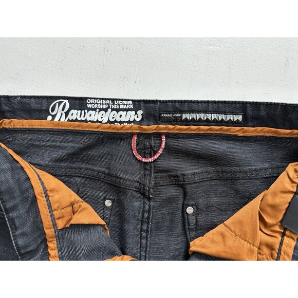 Rawaie jeans men size 32x30 dark wash  jeans zip and button closure - Picture 14 of 15